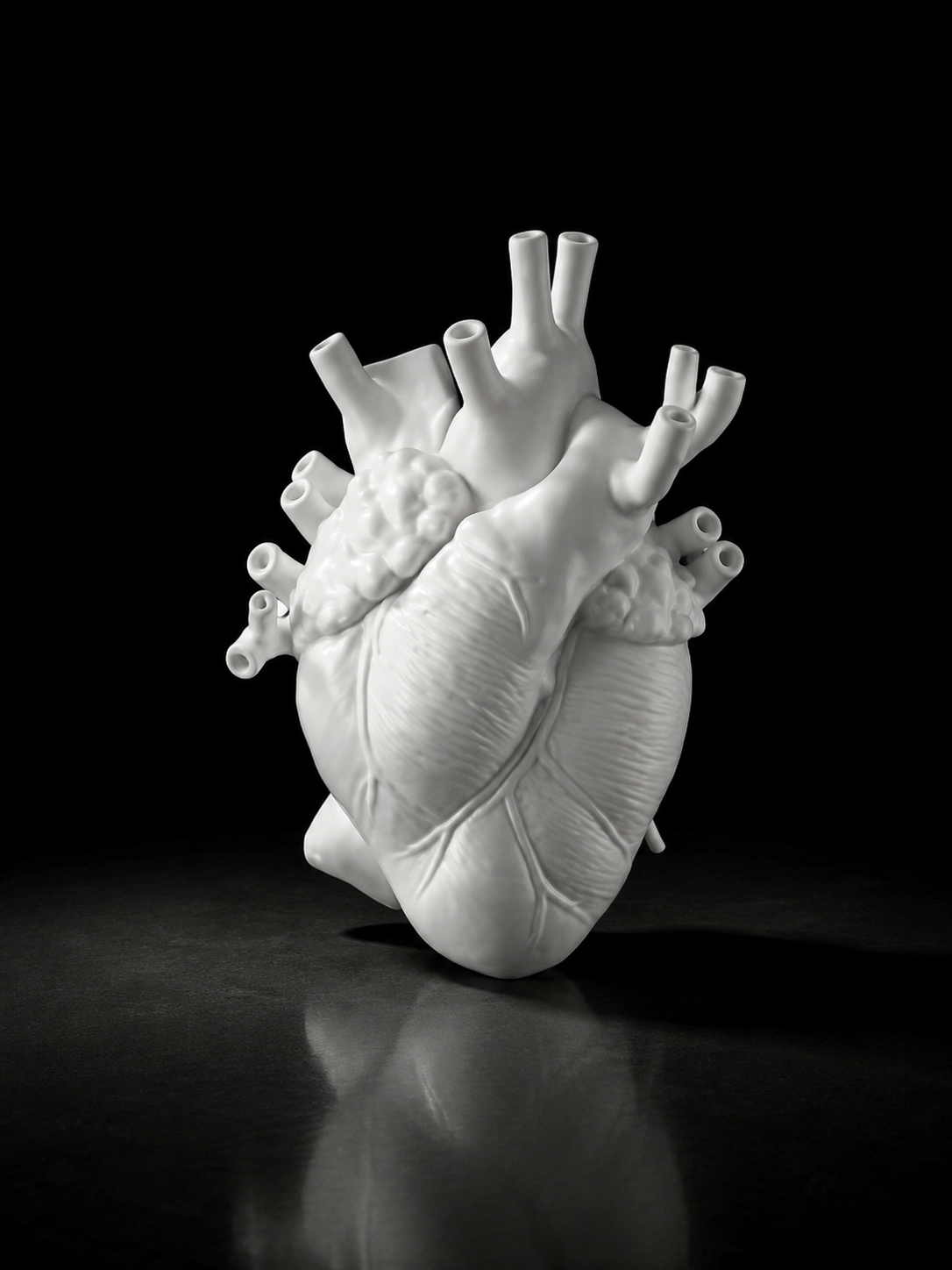 White Porcelain Heart Vase