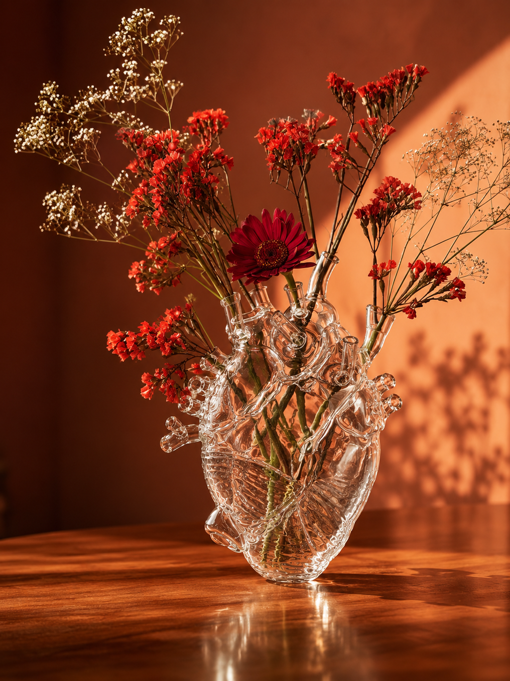Glass Heart Vase