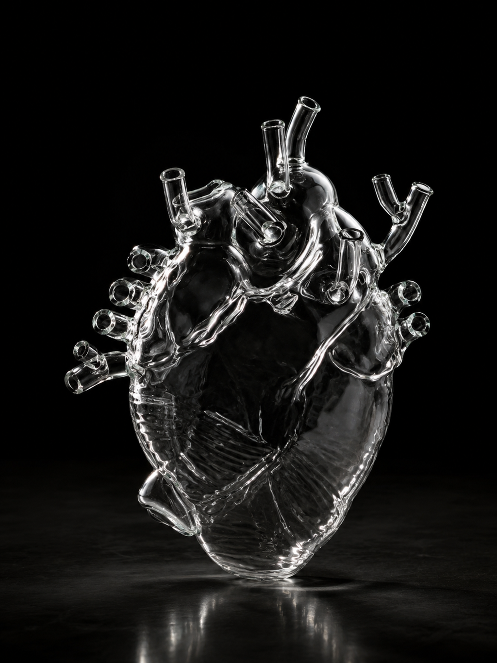 Glass Heart Vase
