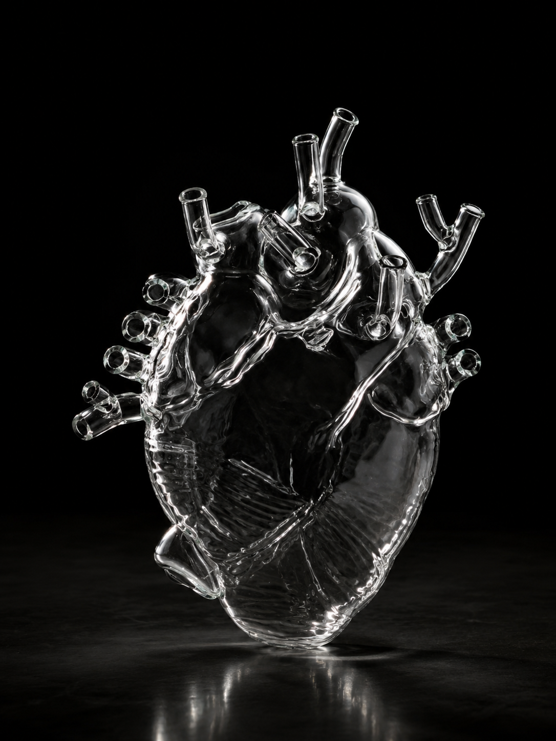 Glass Heart Vase