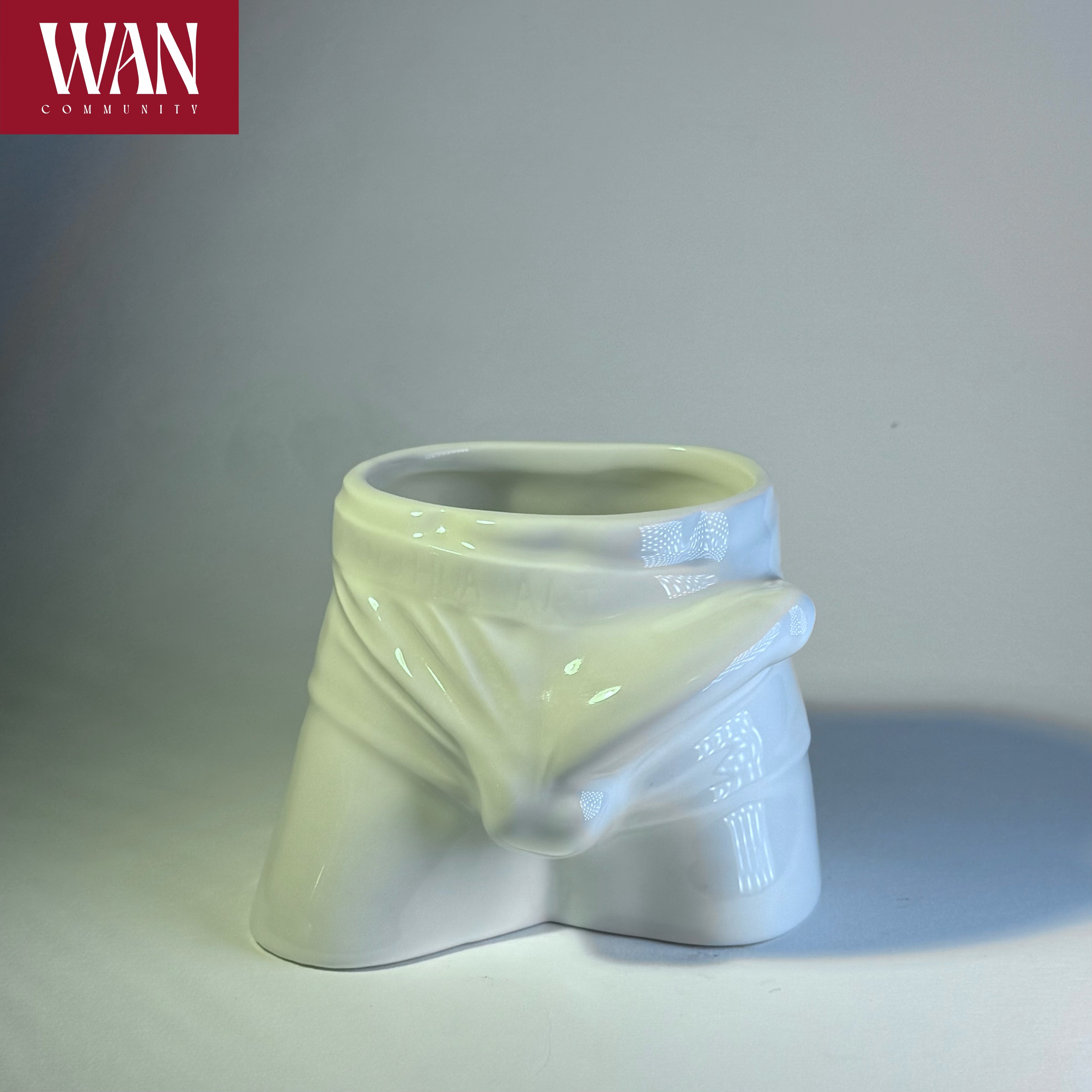 WAN Pants Cup - White and Black Porcelain