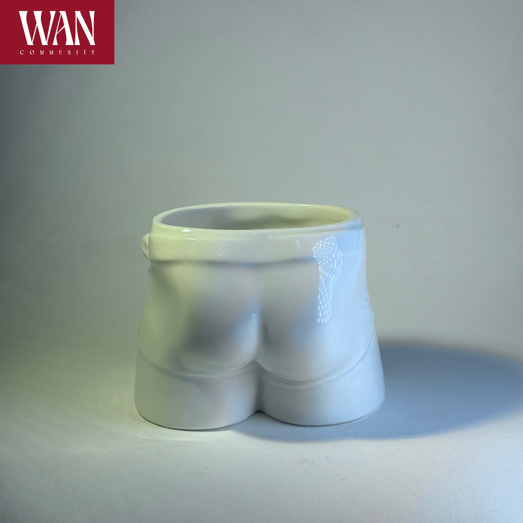 WAN Pants Cup - White and Black Porcelain