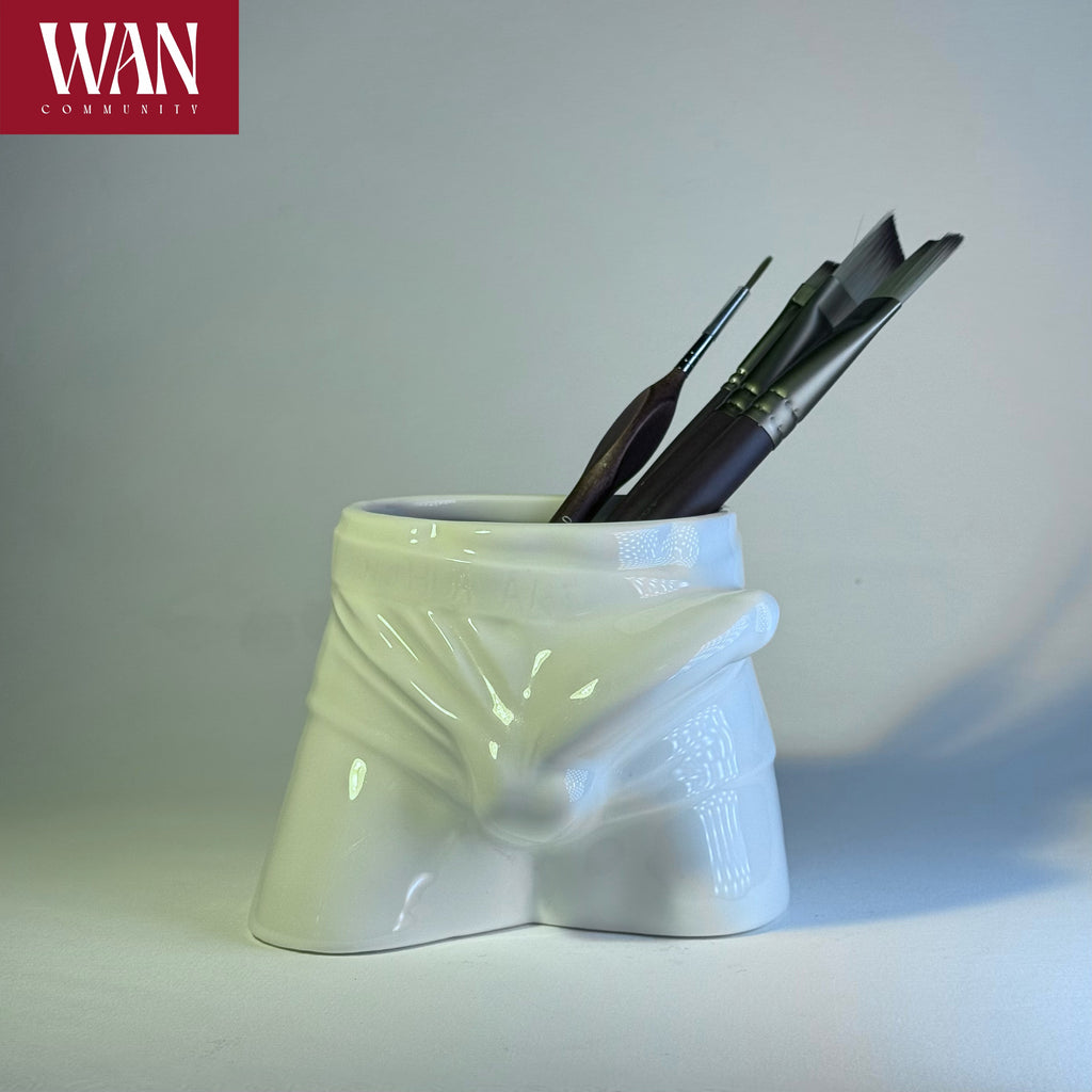 WAN Pants Cup - White and Black Porcelain