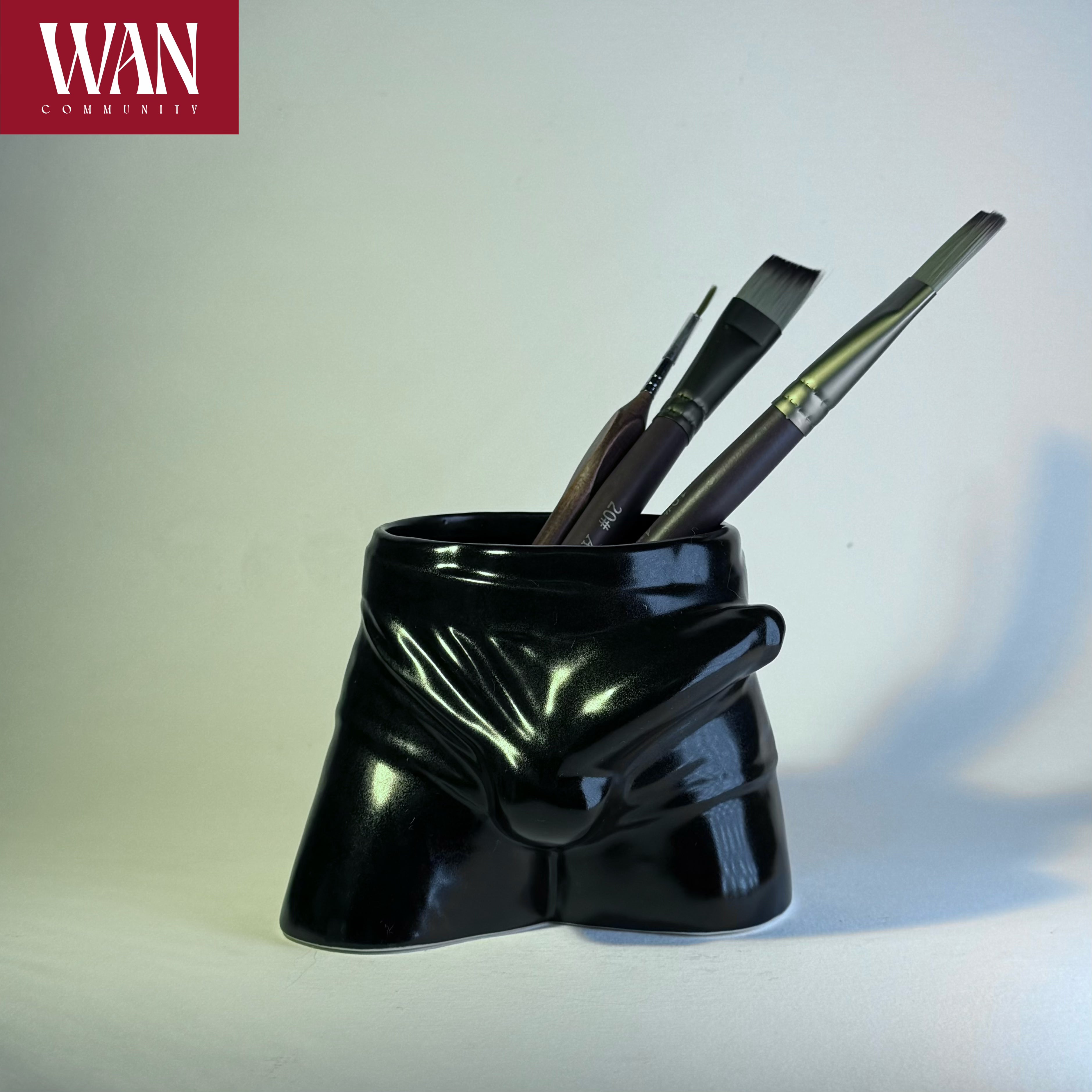 WAN Pants Cup - White and Black Porcelain